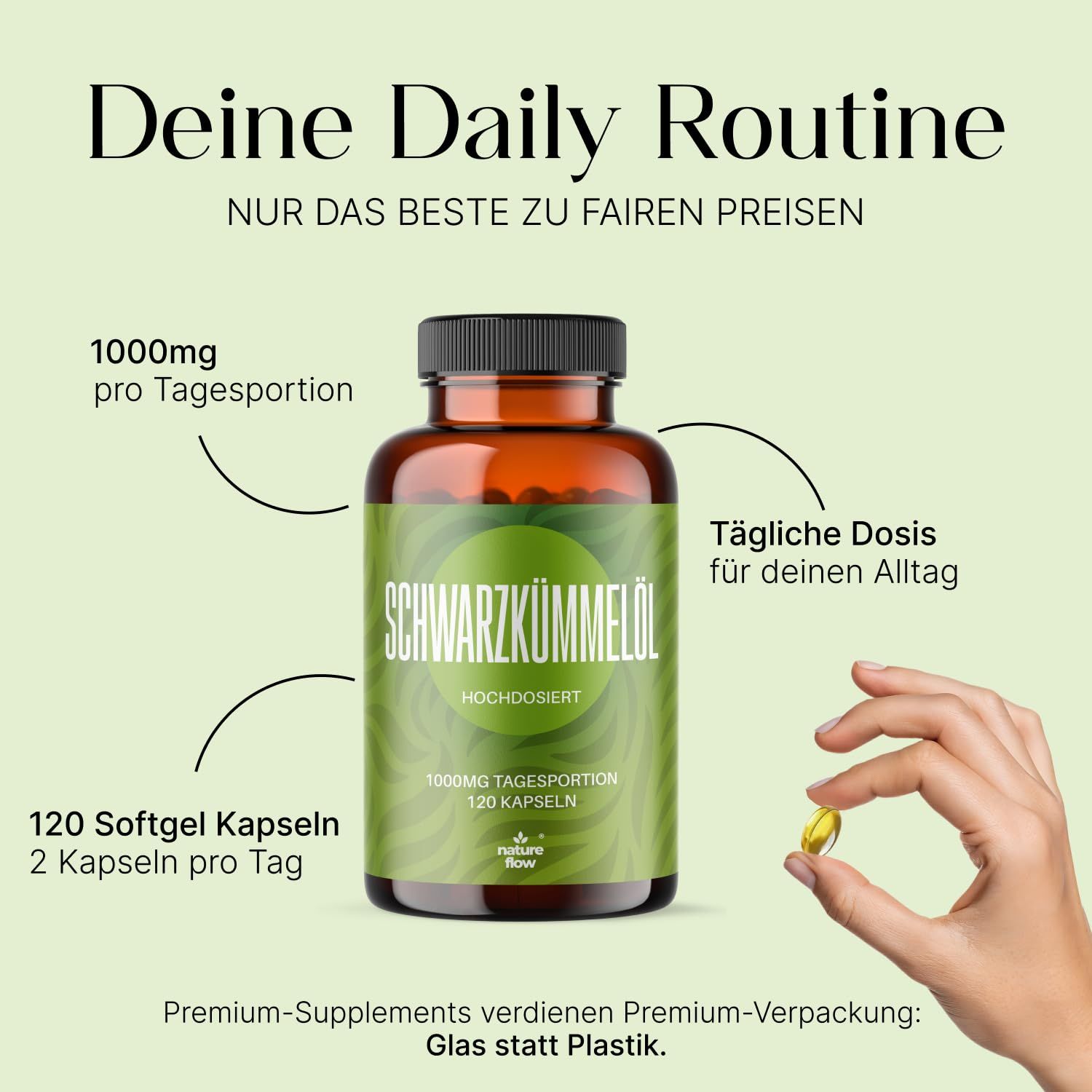 Nature Flow Schwarzkümmelöl Kapseln