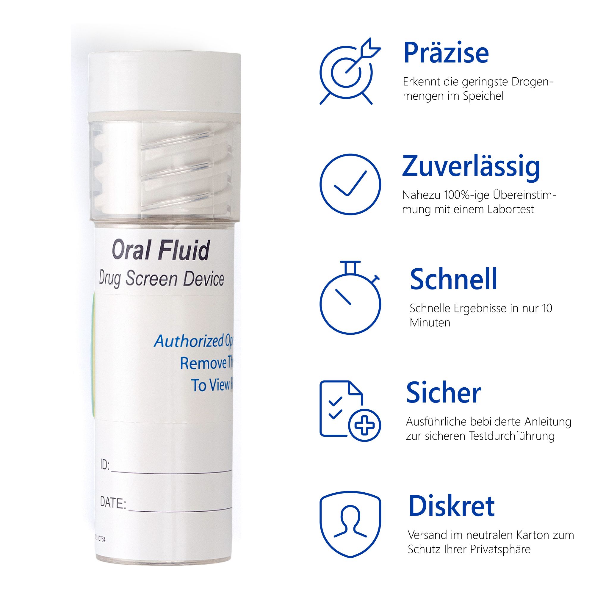 LuxmedIQ Speichel Drogenschnelltest zum Nachweis von 11 Drogen + Alkohol - Drogentest Multi 12