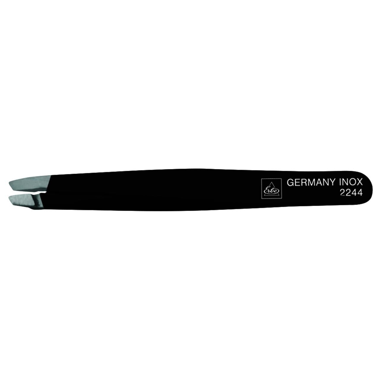 ERBE Pinzette color 9 cm rostfrei schräg schwarz