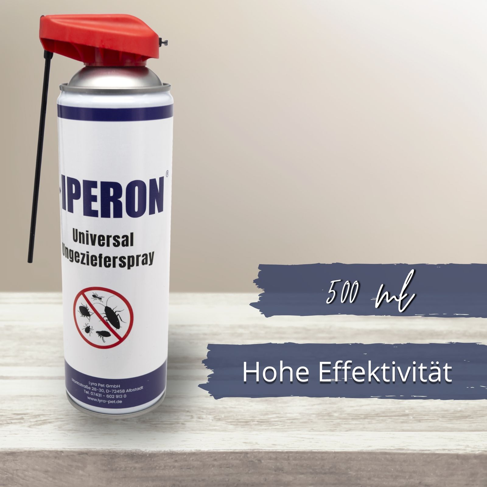 IPERON Universal Ungeziefer-Spray Dose mit Angabe '500 ml' und 'Hohe Effektivität'.