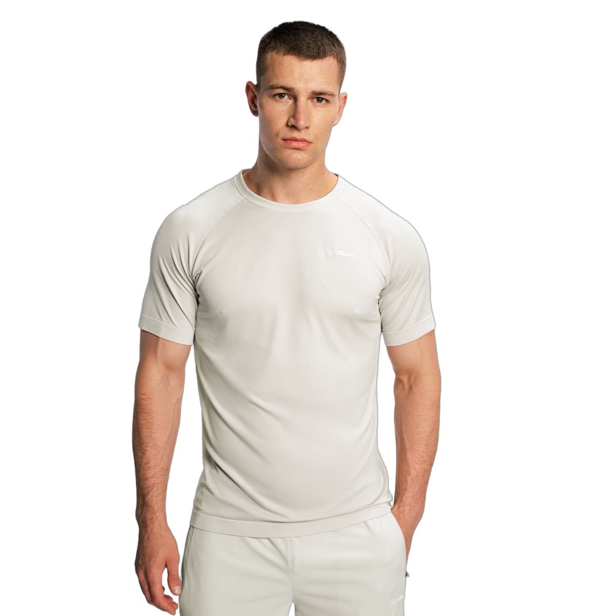 GymBeam T-Shirt Herren loose kurzarm aus Nylon Pulse X Running grau 1 St