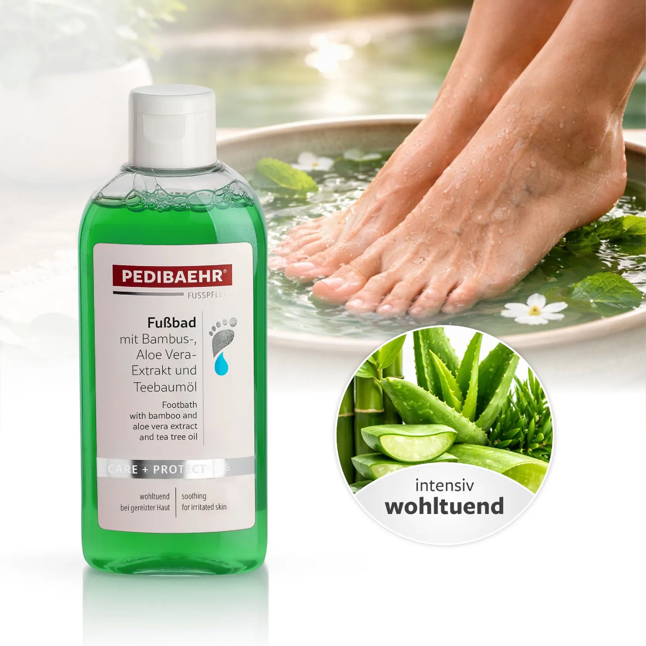 Pedibaehr Fußbad Bambus-, Aloe Vera-Extrakt und Teebaumöl
