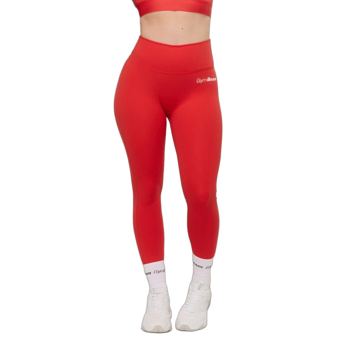 GymBeam Leggings Damen mit hoher Taille und Knöchellänge in Hot Red