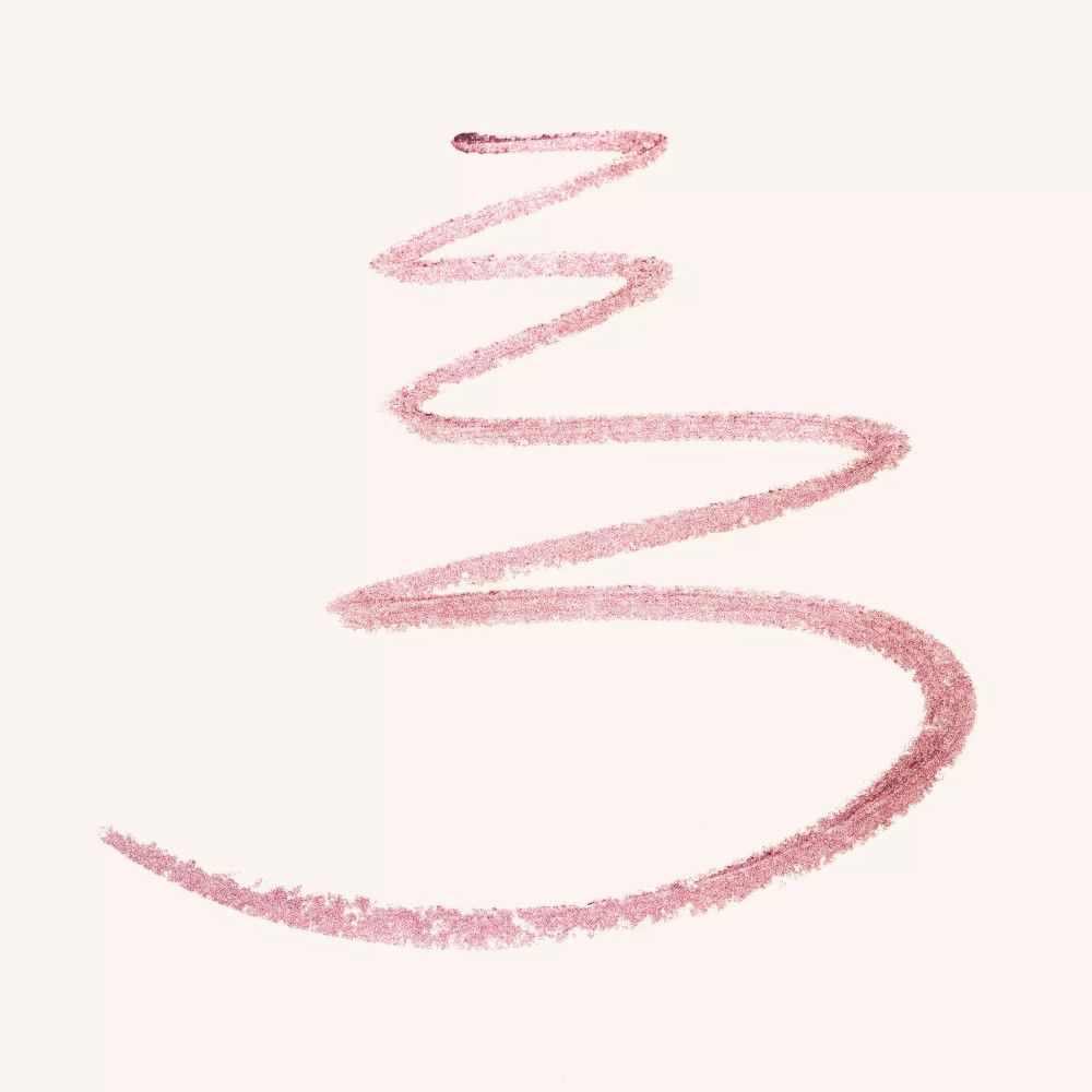 Rosafarbene Lidschatten-Spur auf hellem Hintergrund. Textur des Produkts sichtbar.
