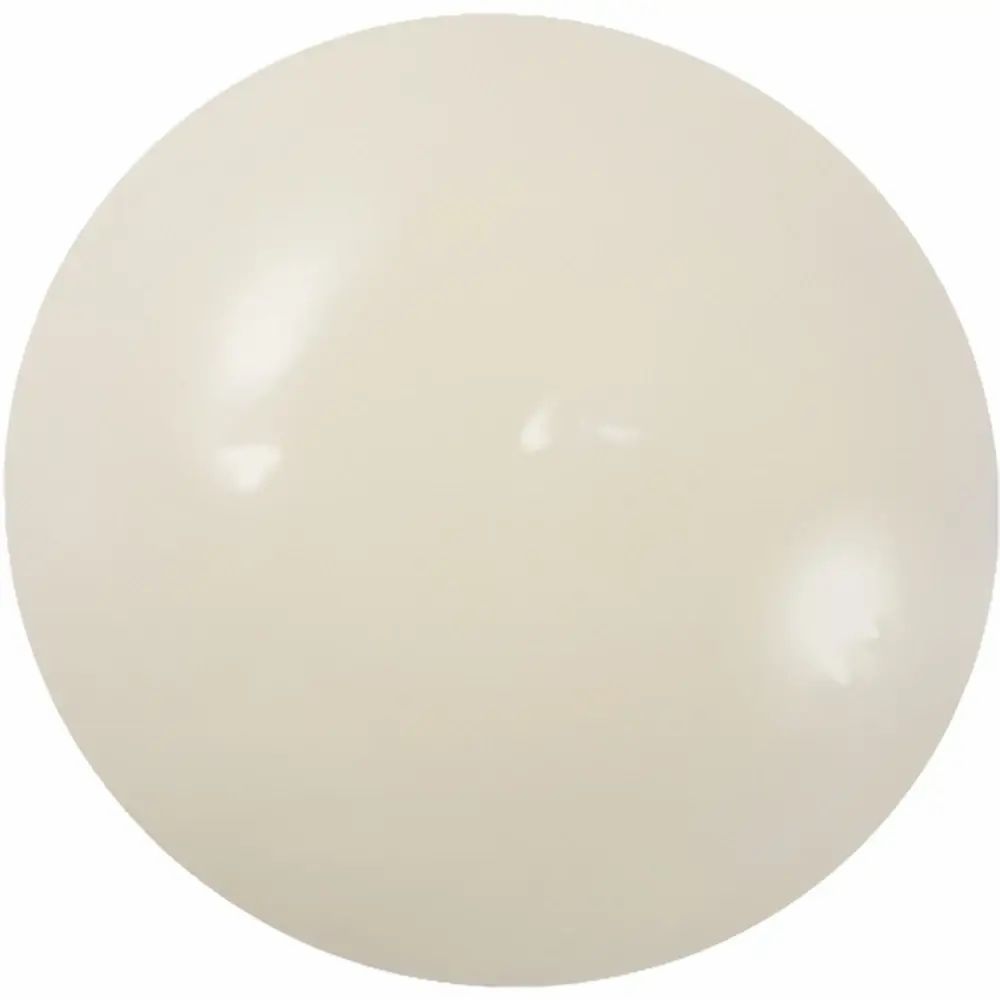 Elfenbeinfarbene, runde, glatte Kugel.
