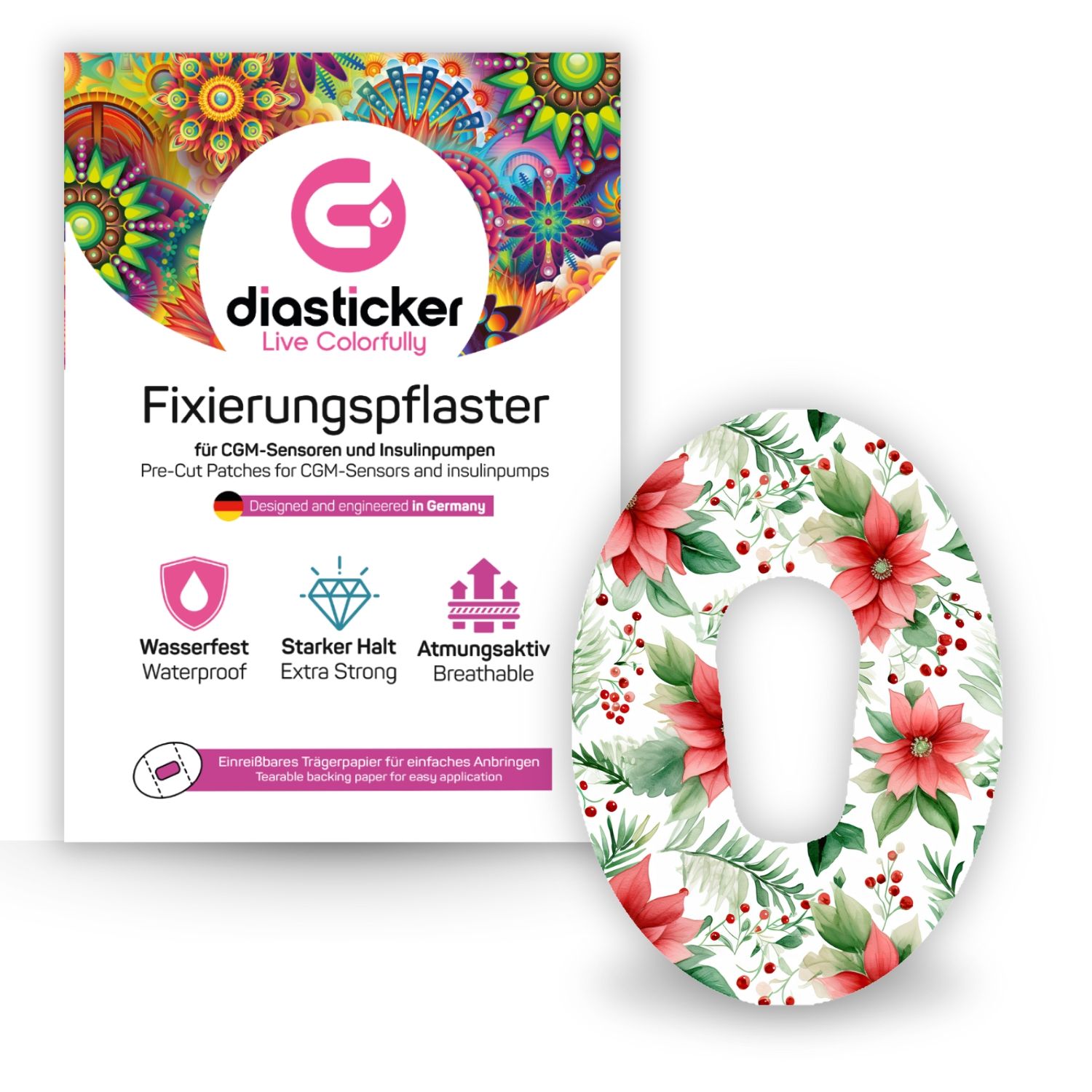 Diasticker® Dexcom G6 Fixiertapes "Winter Blossom"