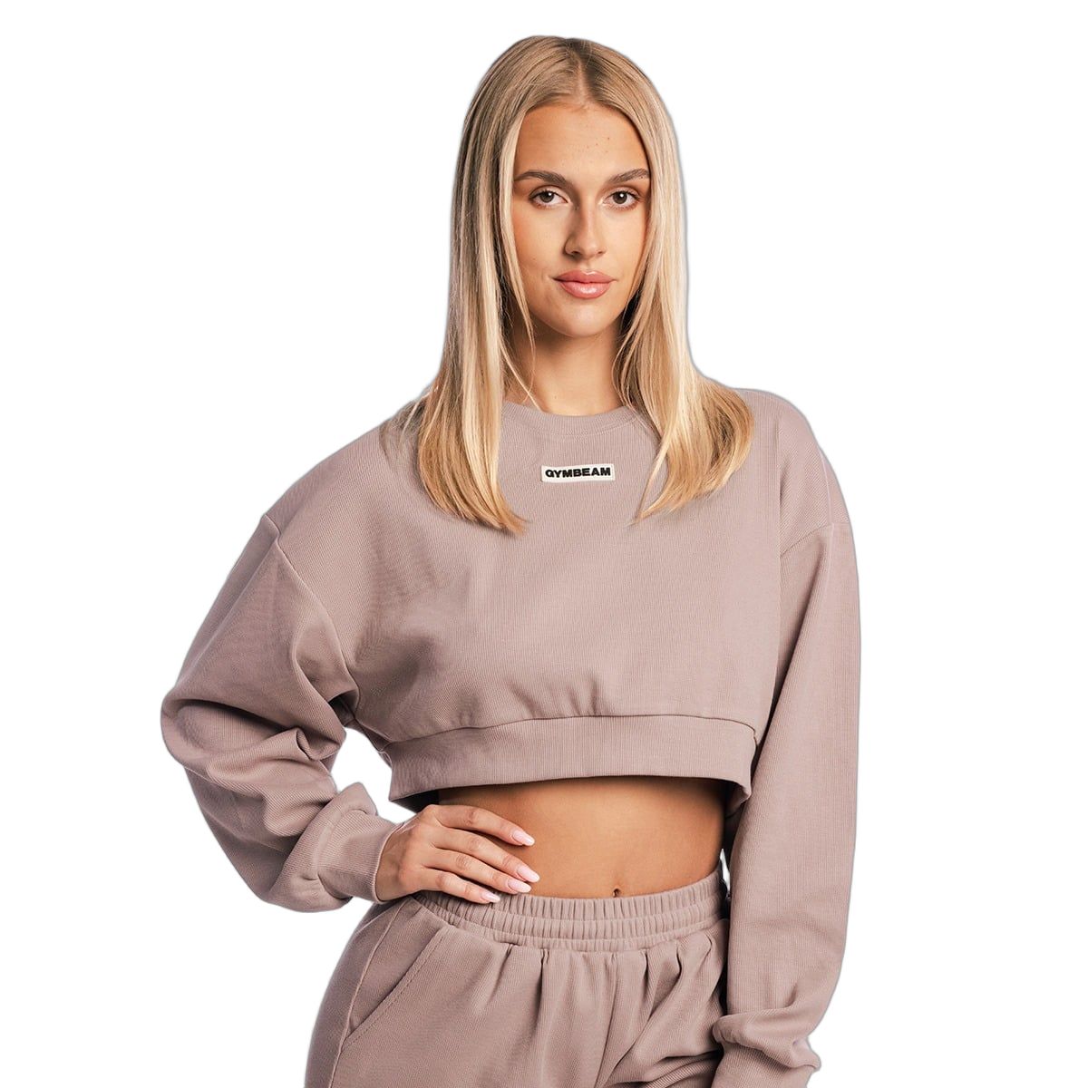 GymBeam Sweatshirt Damen Cropped ohne Kapuze Aura Roux 1 St