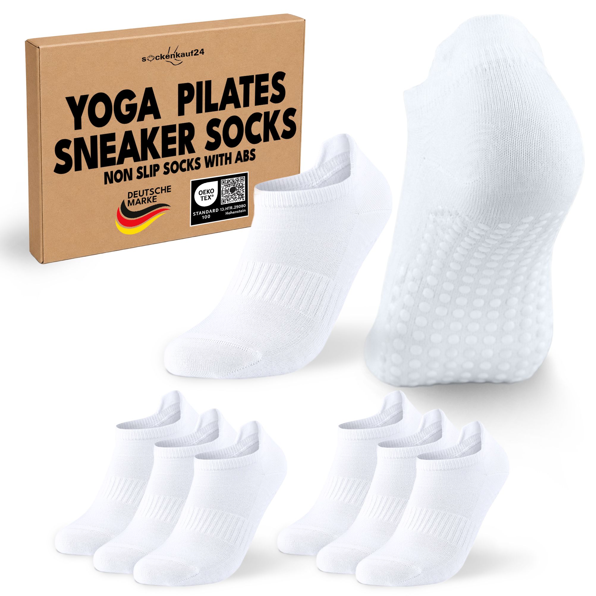 Yoga & Pilates Sportsneakersocken mit ABS-Sohle für Damen & Herren