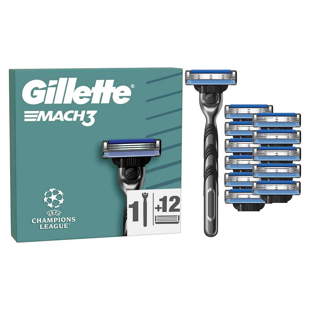 Gillette Mach3 Systemklingen 12er + Handstück 1 Pc