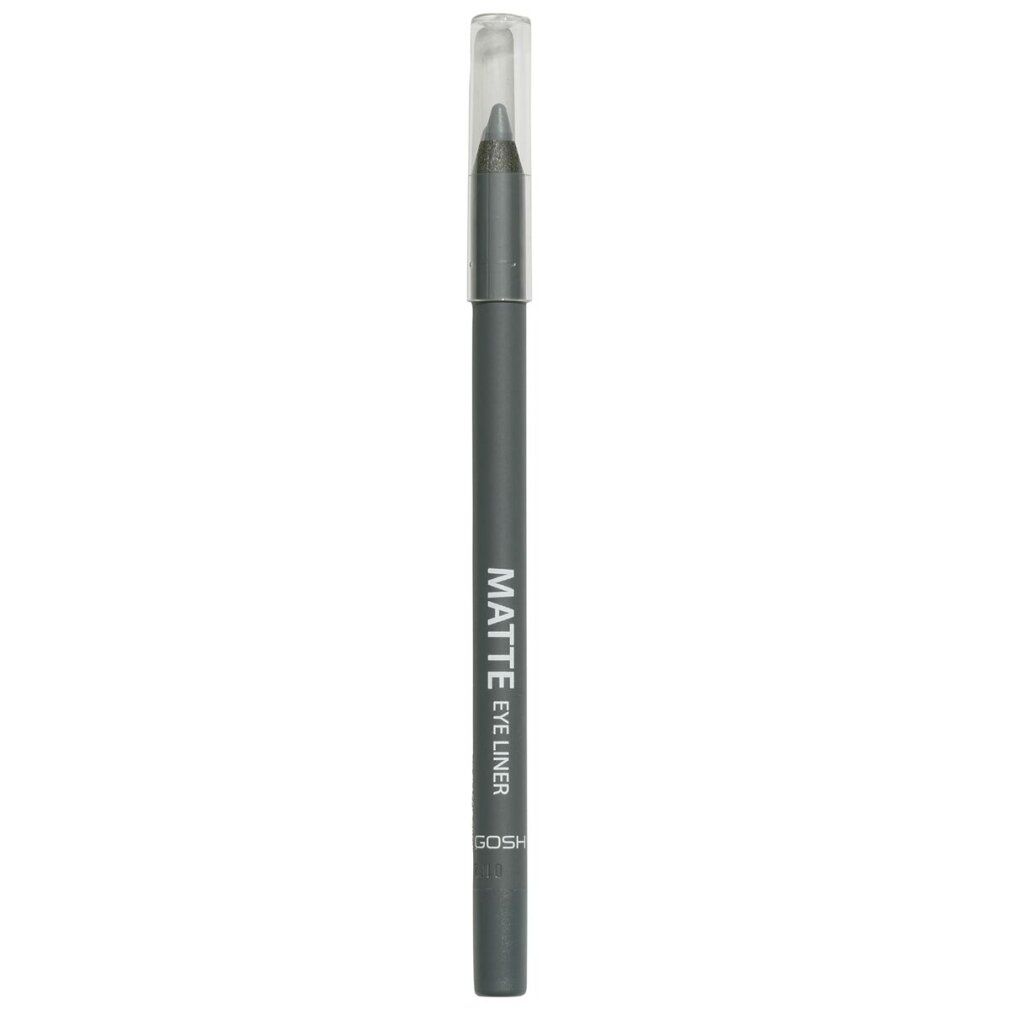 Grauer Eyeliner-Stift mit transparenter Kappe. Aufschrift: Matte Eyeliner, GOSH.