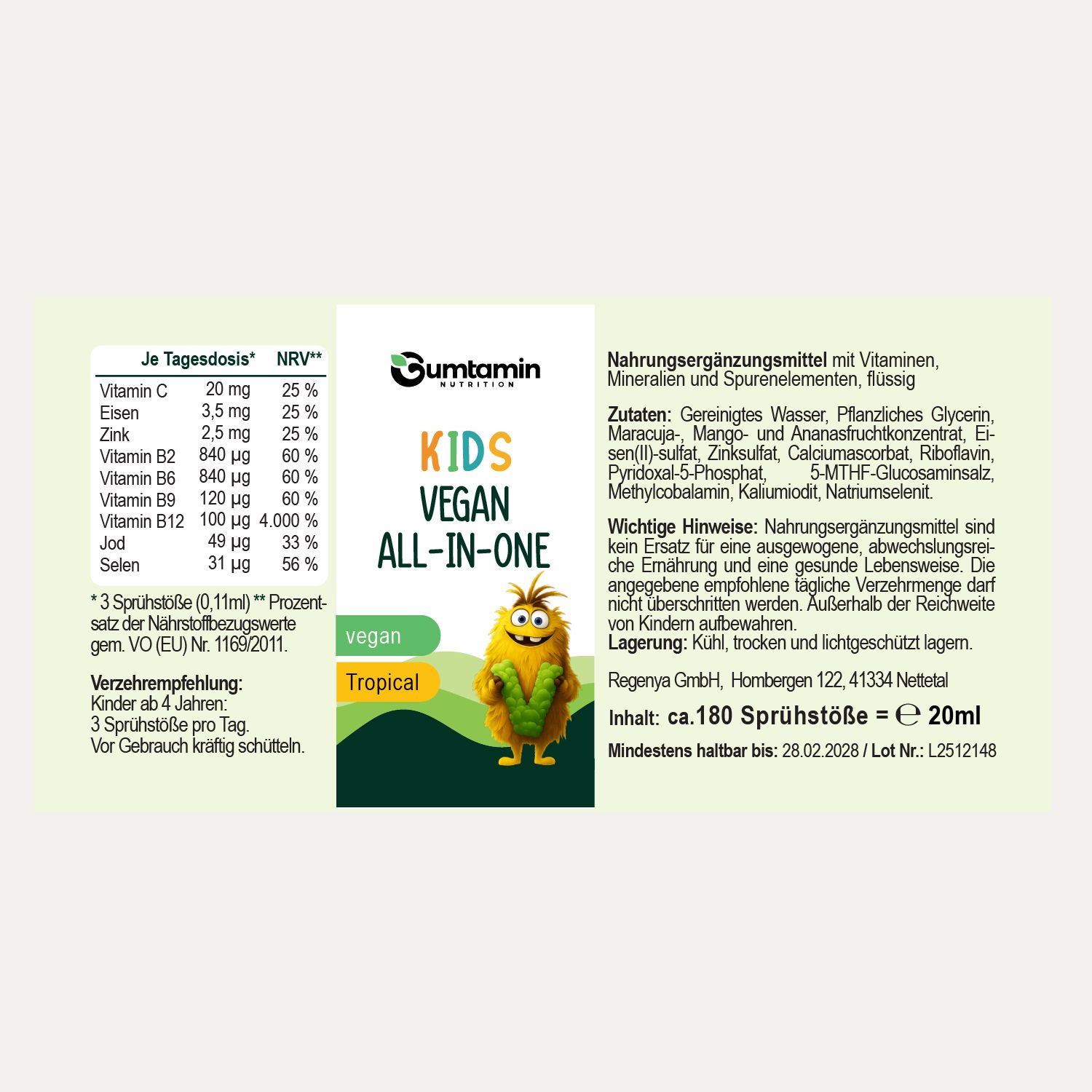 Gumtamin Vegan All-in-One Kinder Spray