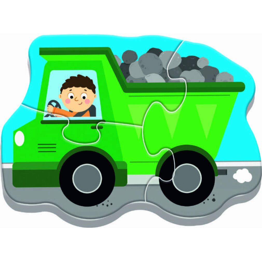 trefl Baby-Puzzle Fahrzeuge auf dem Bau 4in1 (3,4,5,6 Teile)