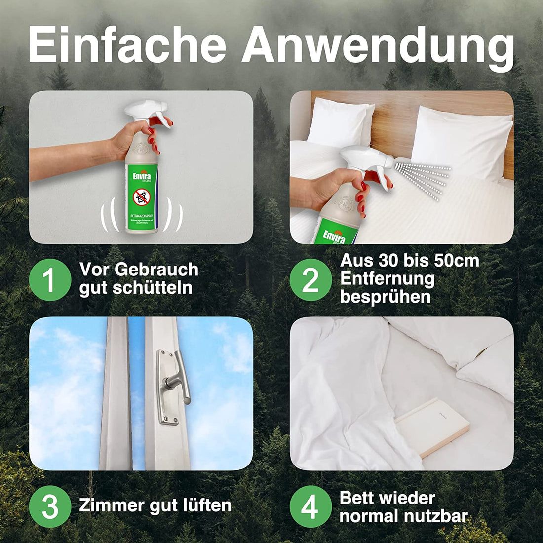 Envira Bettwanzen Abwehrspray im Vorteilspack, Anti-Bettwanzen-Mittel Mit Langzeitwirkung