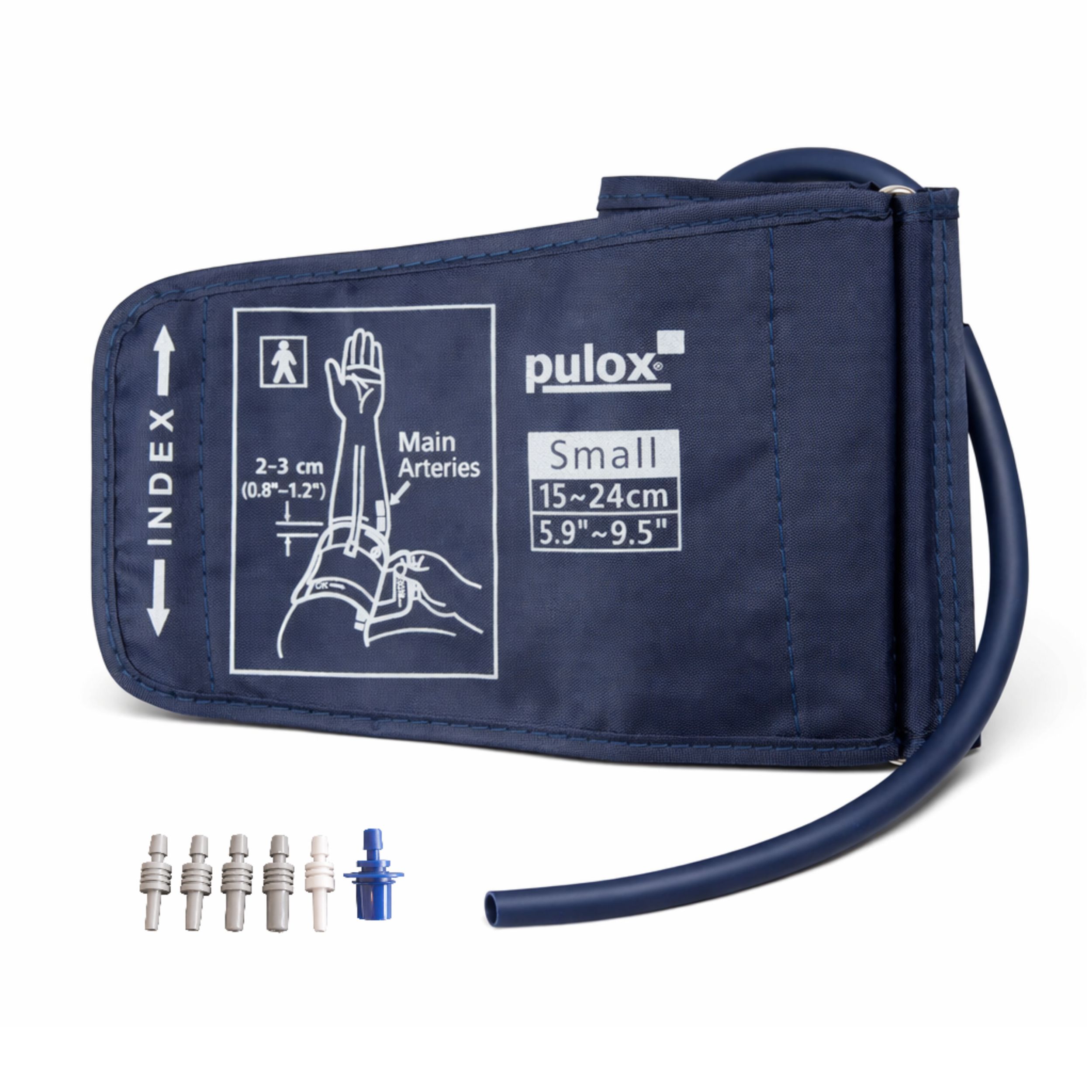 Pulox Blutdruckmanschette 15-24 cm Universal Einschlauch + 6 Adapter