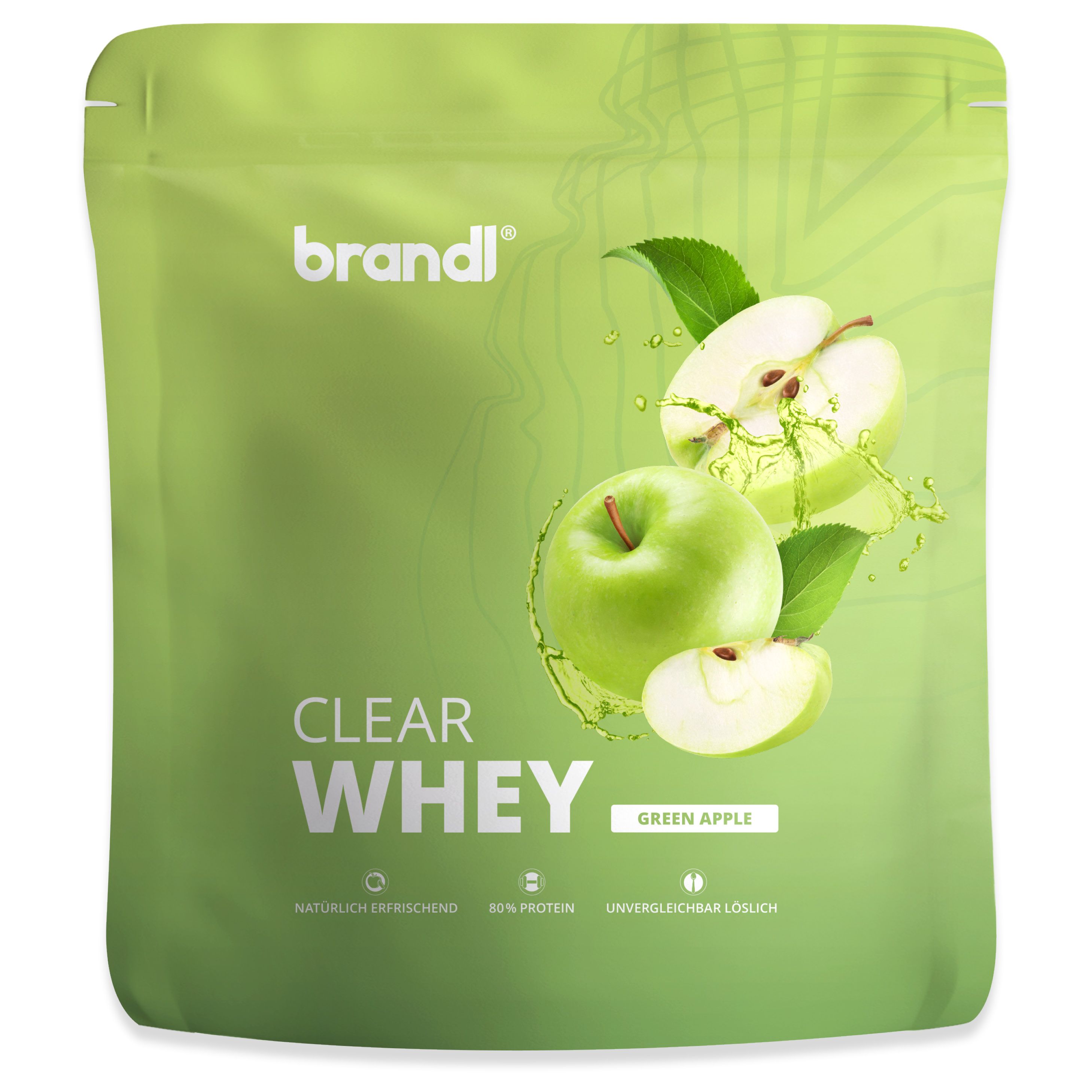 brandl® Clear Whey Isolate - Protein Drink mit natürlichem Geschmack - Green Apple