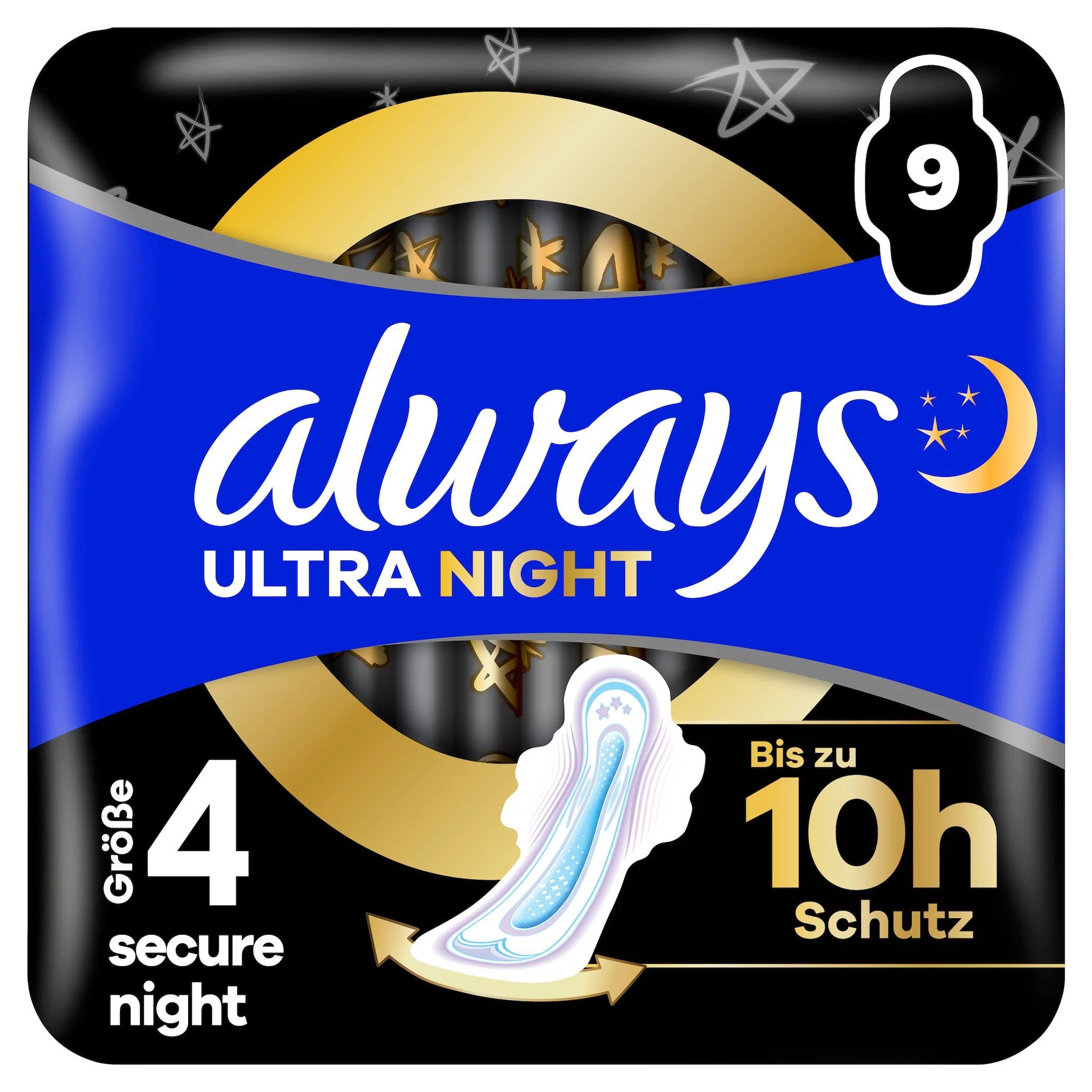 always Ultra Binde Secure Night mit Flügeln 9 Damenbinden St