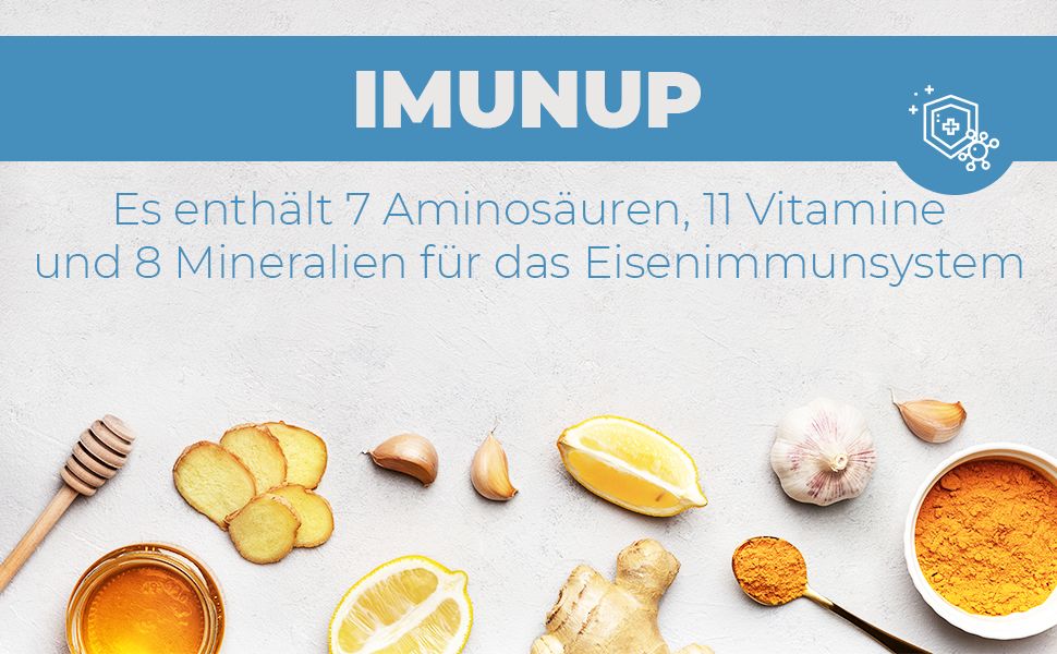 Nature's Finest Imunup - Mit 7 Aminosäuren, 11 Vitaminen und 8 Mineralstoffen 120 g Pulver