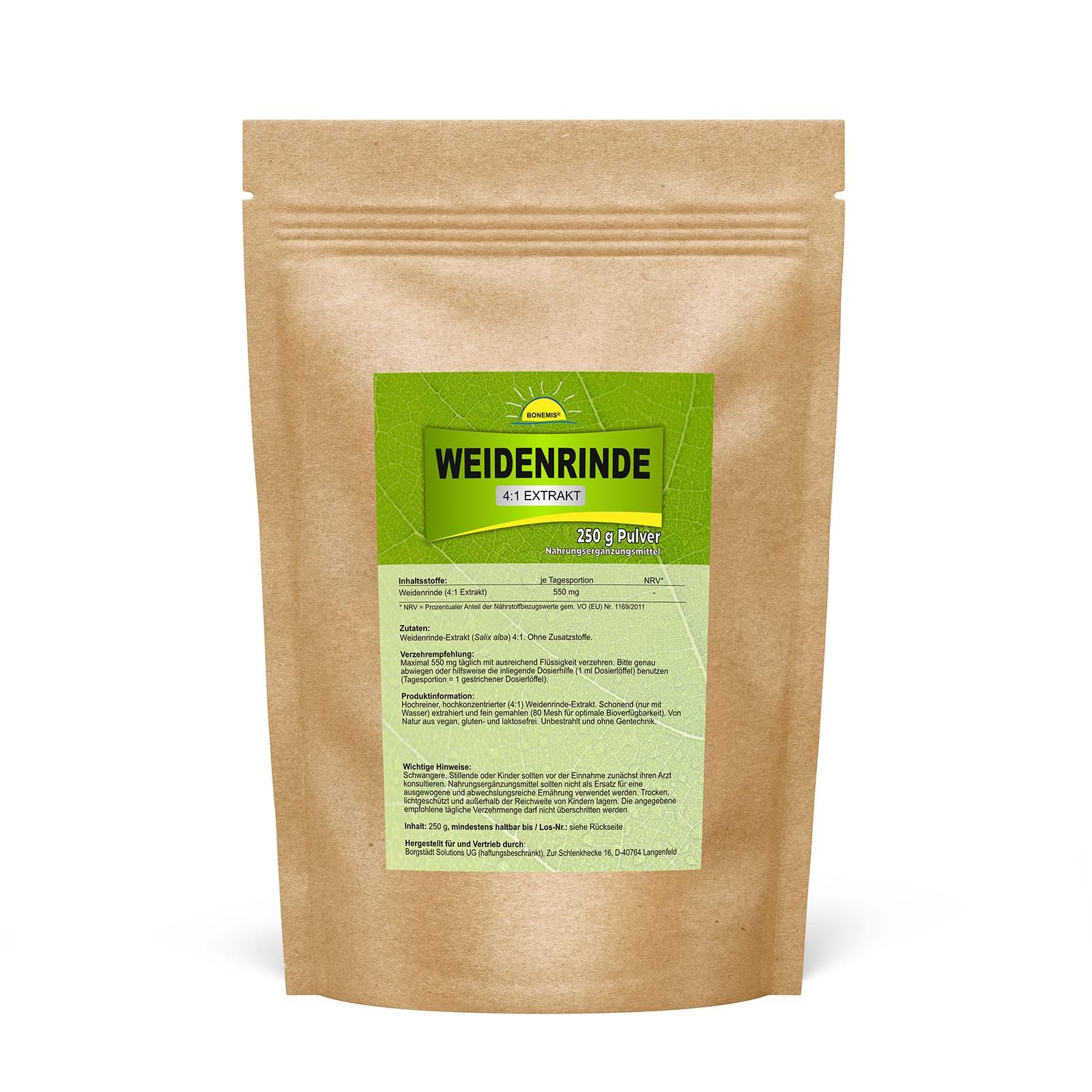 Bonemis® Weidenrinde (4:1 Extrakt), ohne Zusatzstoffe 0,25 kg Pulver
