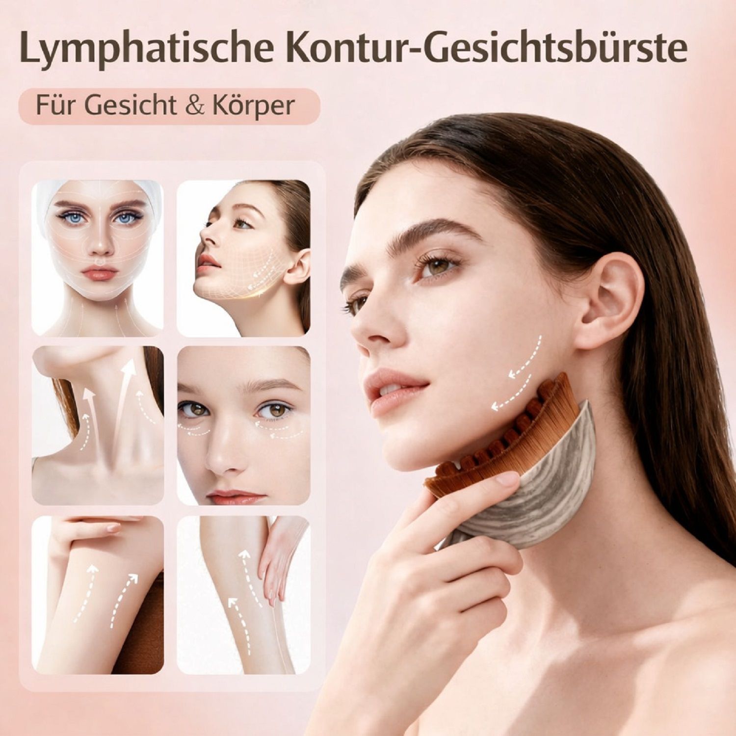 COOL-i Facial Contour Massage Brush,Weiche Beauty und Pflege Bürste für Gesichts­massage