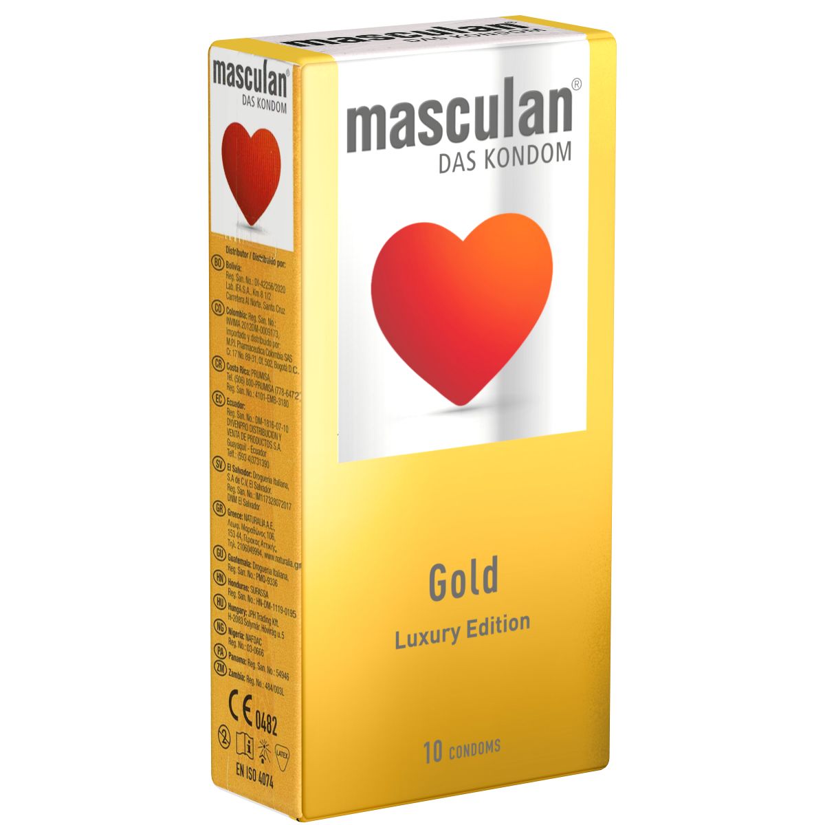 Masculan *Gold* goldfarbige Kondome mit zartem Vanilleduft