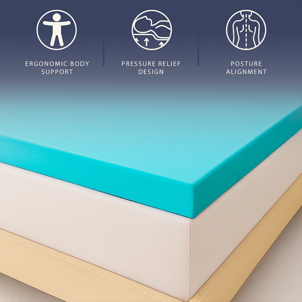 The White Stone Matratzentopper 90x200 aus Memory Foam mit 9 Differenzierten Zonen | Höhe 5 cm