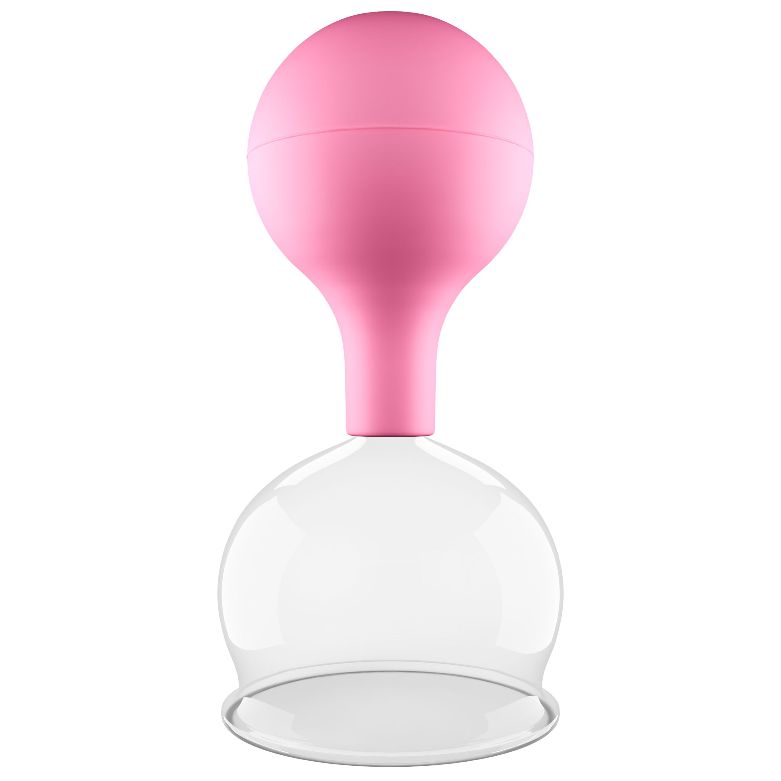 Pulox Schröpfglas aus Echtglas mit Saugball - 62mm in Pink