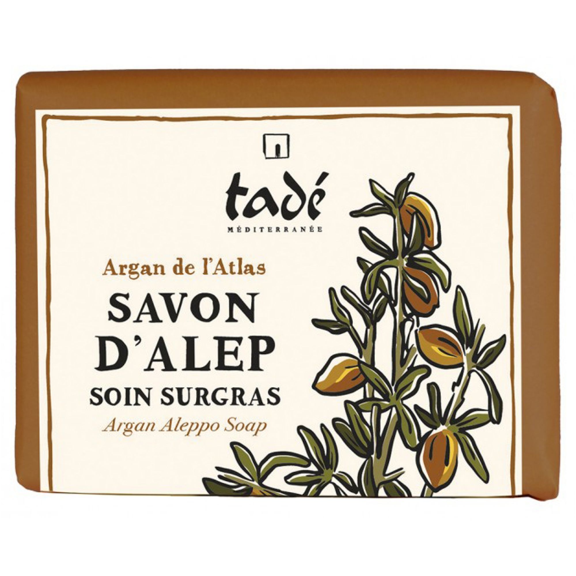 Tadé Aleppo-Seife Surgras Pflege mit Atlas-Arganöl 6,5x8,1x2,5 cm