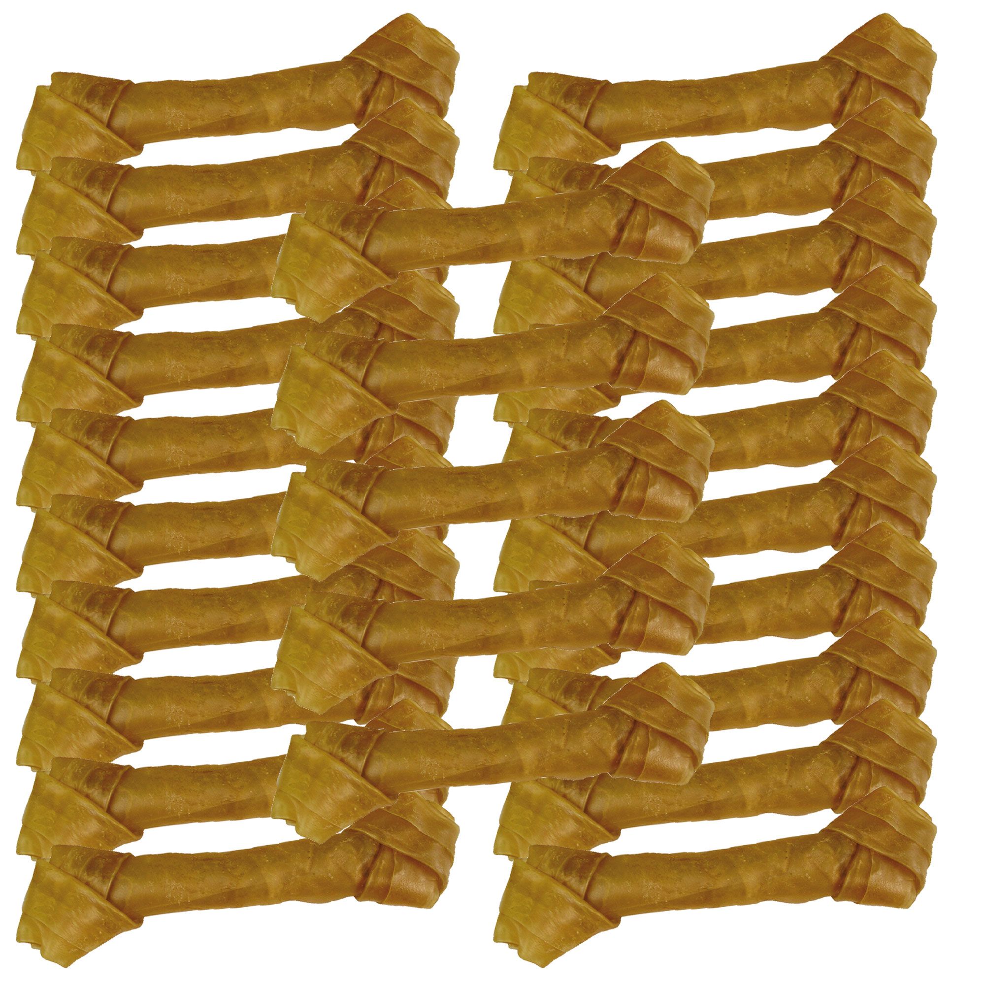 Schecker - geknotete Kauknochen - Rinderhaut - ideal für Welpen und ältere Hunde