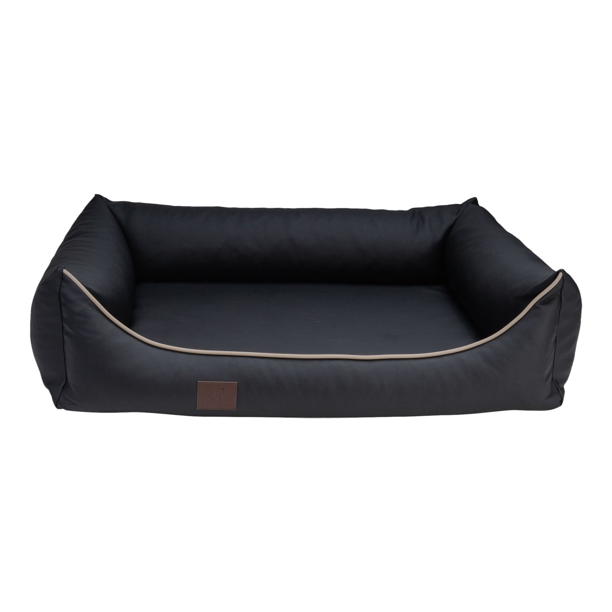 orthopädisches Hundebett "Buddy", Kunstleder, Farbe Schwarz 100 x 80