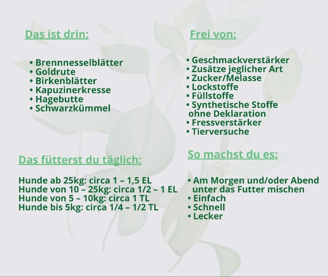 Hand aufs Pferd/Hund Nieren Kräuter Druckfrei