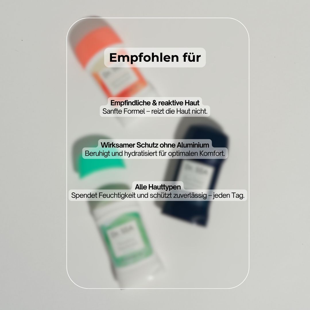 Empfohlen für: Empfindliche & reaktive Haut, wirksamer Schutz ohne Aluminium, alle Hauttypen. Mehrere Deostifte.
