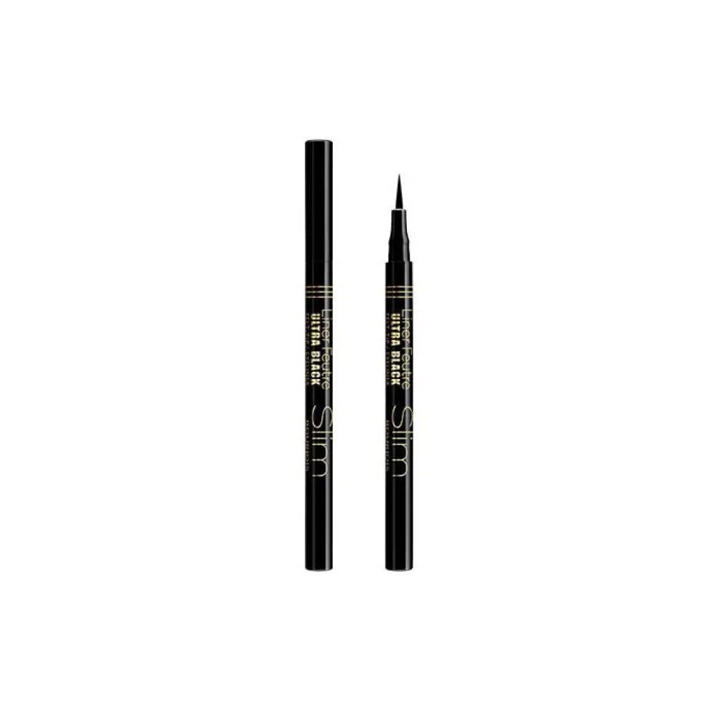 Schwarzer Eyeliner mit Kappe und Spitze. Aufschrift: Liner Feutre Ultra Black Slim.