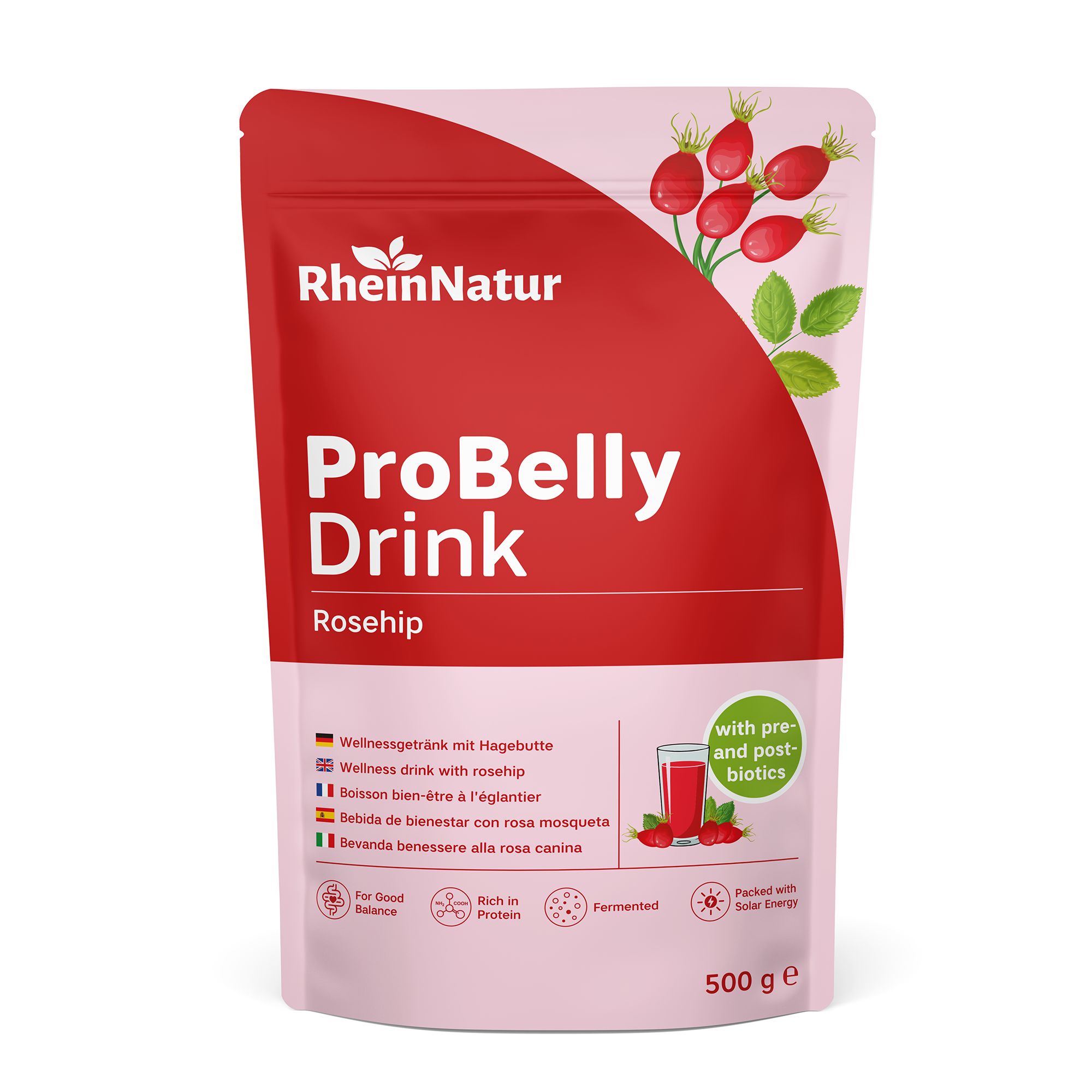 RheinNatur ProBelly Drink Hagebutte 500 g Pulver
