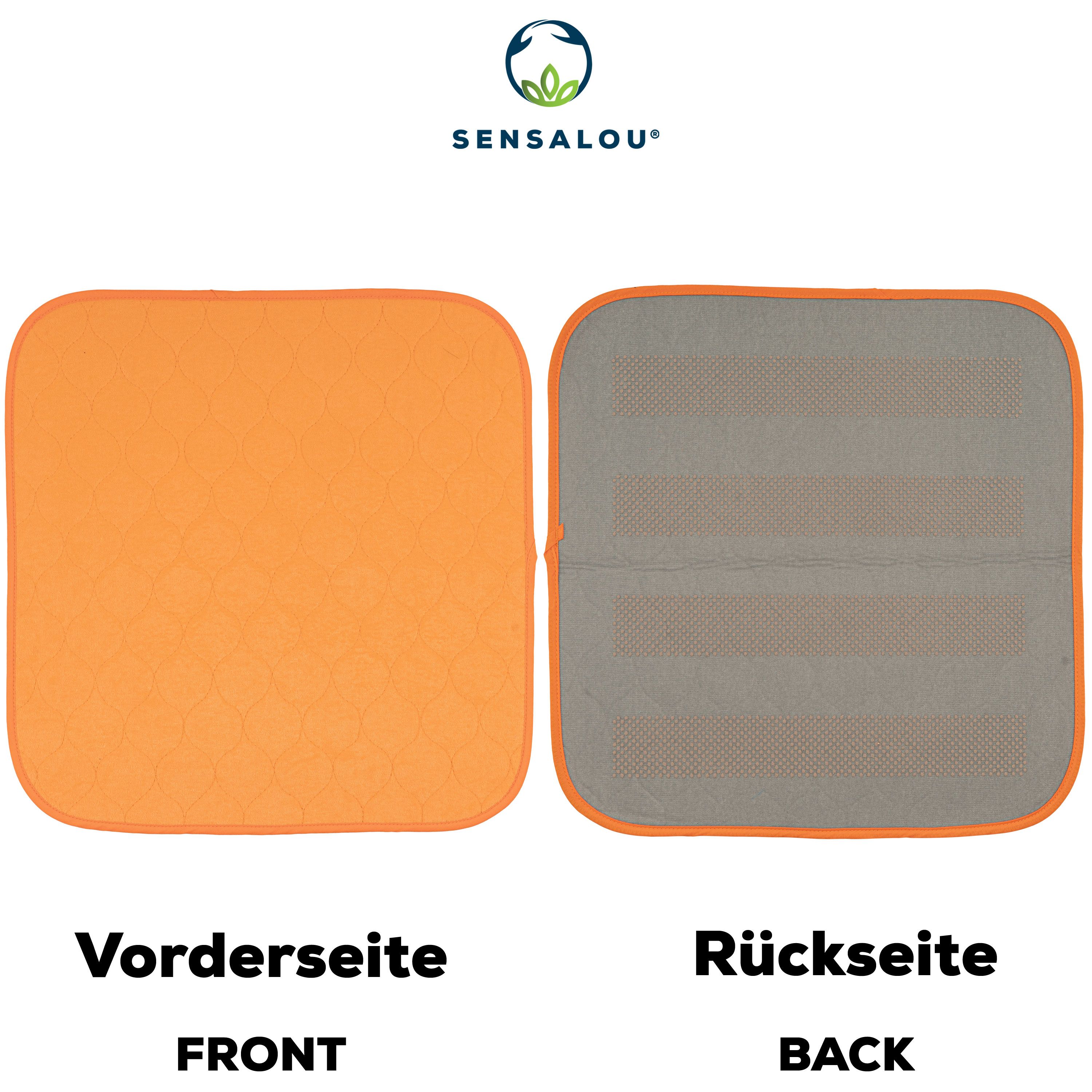 Sensalou Inkontinenz Stuhlunterlage Sitzunterlage wasserdicht waschbar 45x45 cm Orange