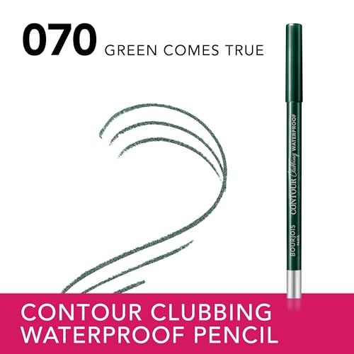 Grüner wasserfester Eyeliner Stift, Nr. 070 Green Comes True, mit silbernem Detail.