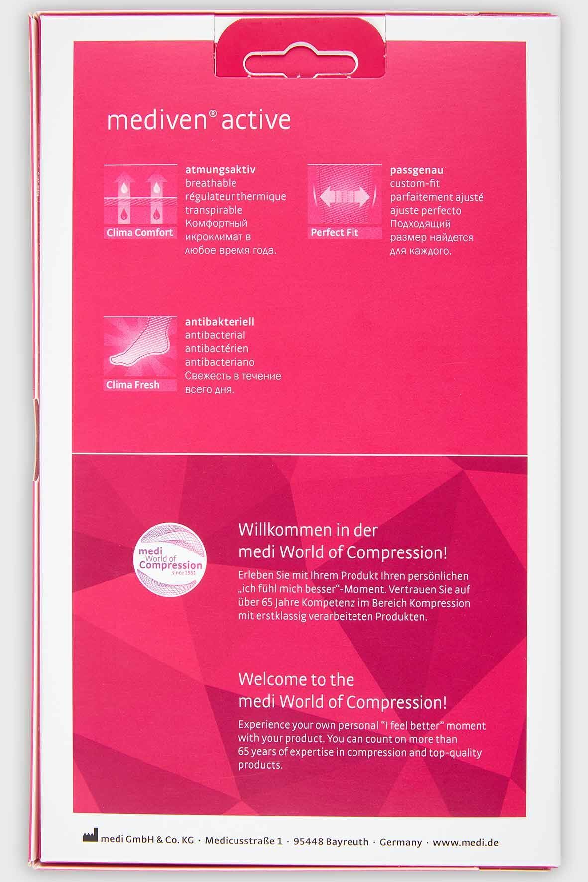 mediven active CCL2 Kompressionsstrümpfe kurz (37-42 cm) mit Trikotabschlussrand