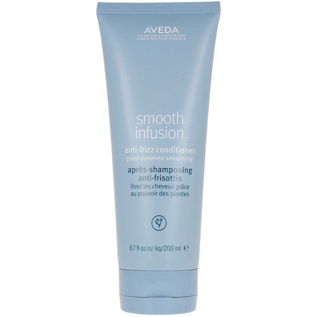 Hellblaue Tube Aveda Smooth Infusion. Anti-Frizz-Conditioner. 200 ml. Für glattes Haar.