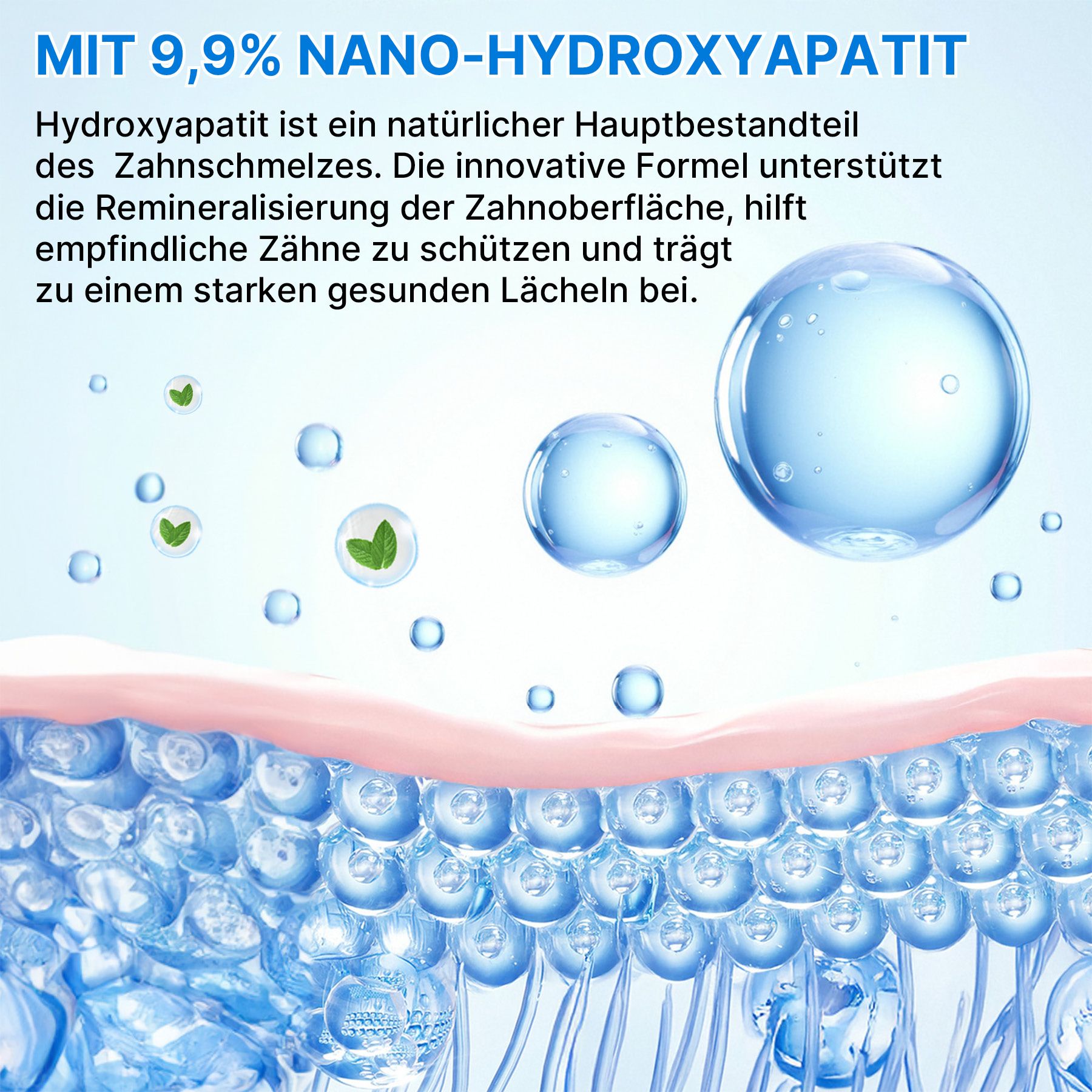 ALIVER Zahnpasta Hydroxylapatit 9.9+% Aufhellende Zahncreme für die Mundpflege