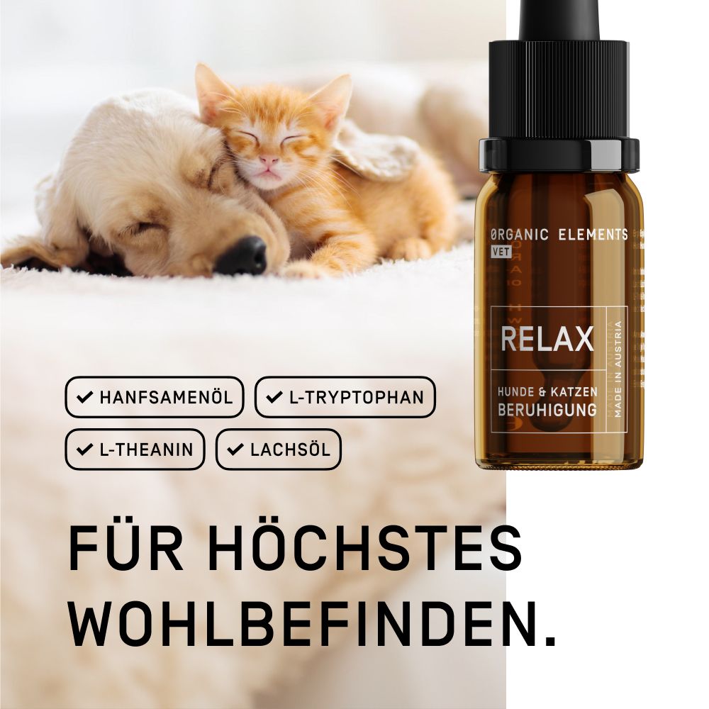 RELAX-Tropfen für Hunde & Katzen zur Beruhigung bei Stress