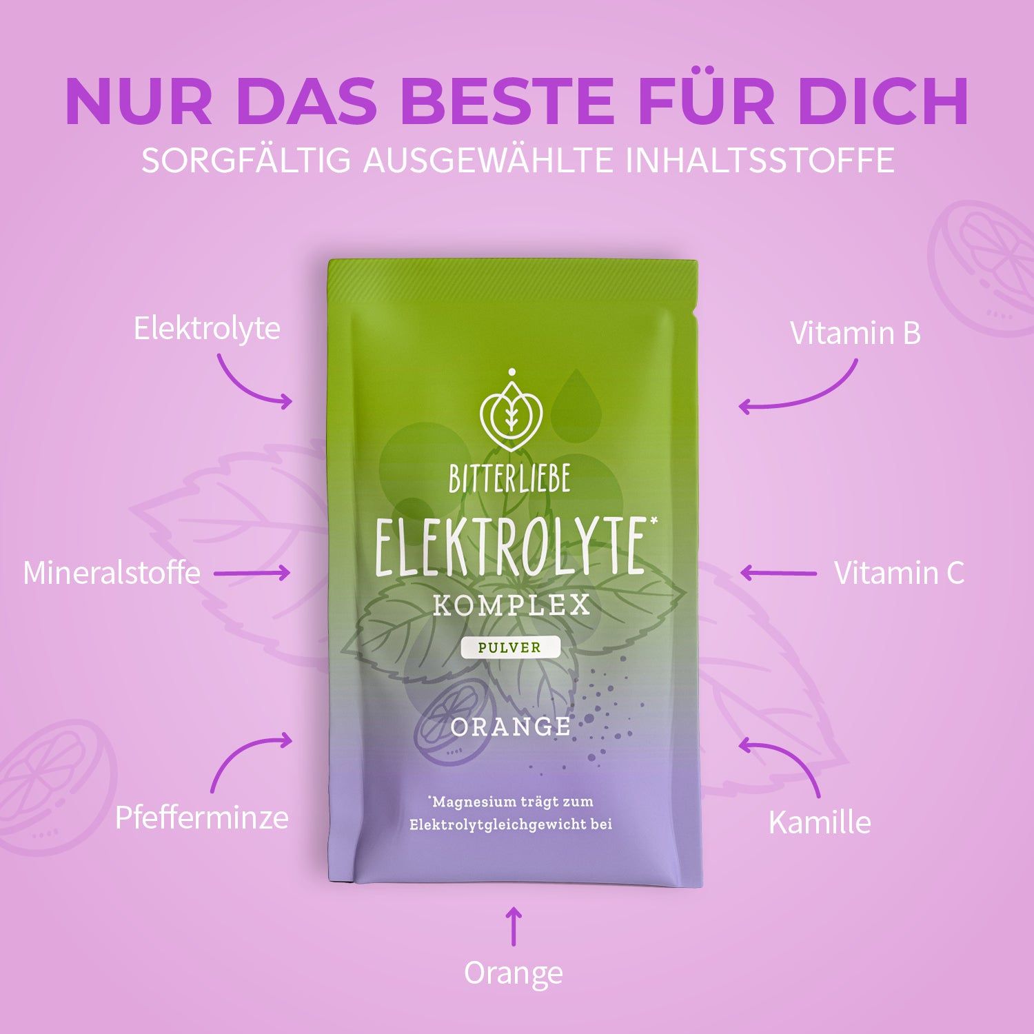 BitterLiebe Elektrolyte* Komplex Orange - Elektrolyt Pulver mit Magnesium & Kalium