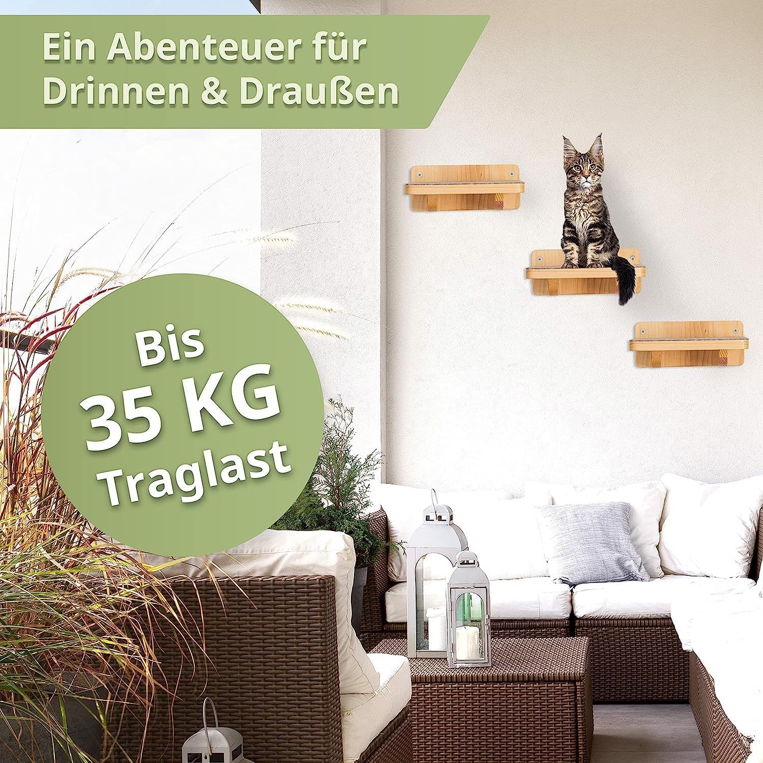 WOOWOOD® Katzentreppen Wand XL (3-teilig)