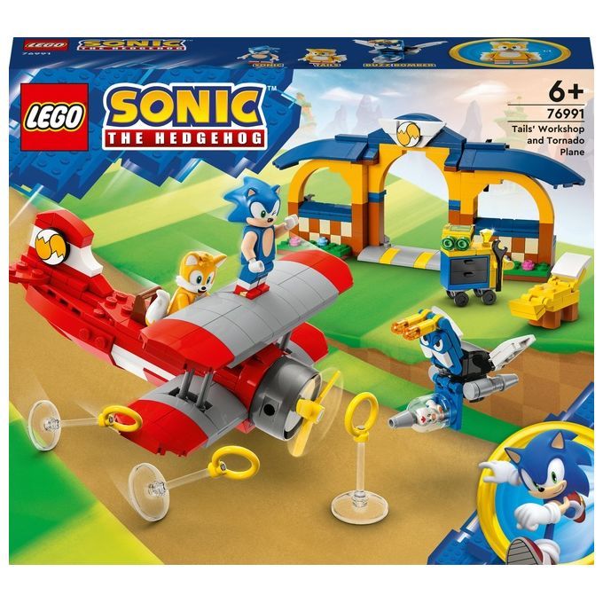 LEGO Sonic the Hedgehog 76991 Laboratorio di Tails e Aereo Tornado con Aereo Giocattolo e 4 Persona