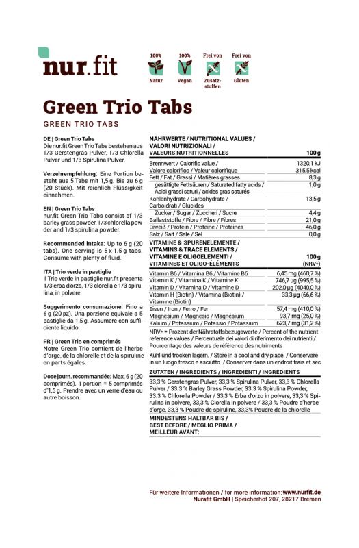 nur.fit Green Trio Tabs