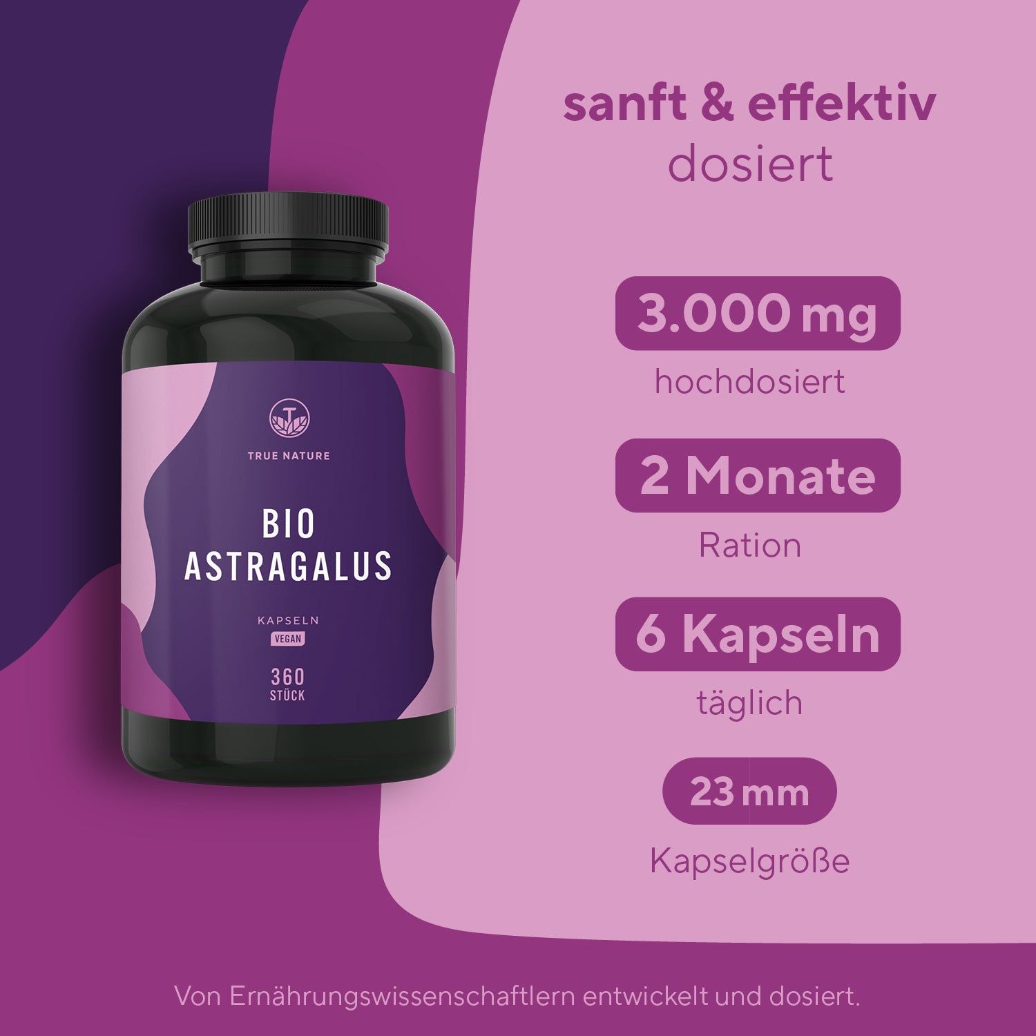 TRUE NATURE® Bio Astragalus Kapseln - Vegan & Made in Germany