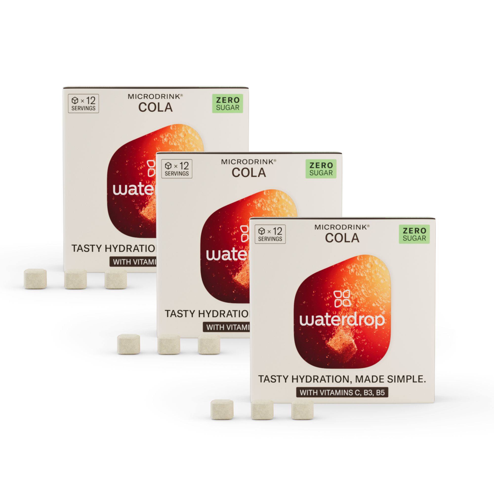 waterdrop® COLA Set – 36 Würfel mit Kolanuss, grünem Kaffee & Vitaminen – vegan, zuckerfrei
