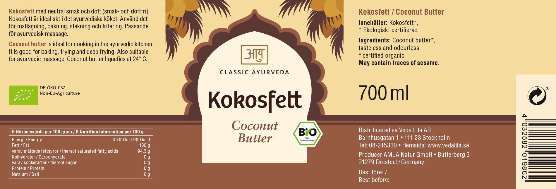 Classic Ayurveda - Kokosfett 180 ml