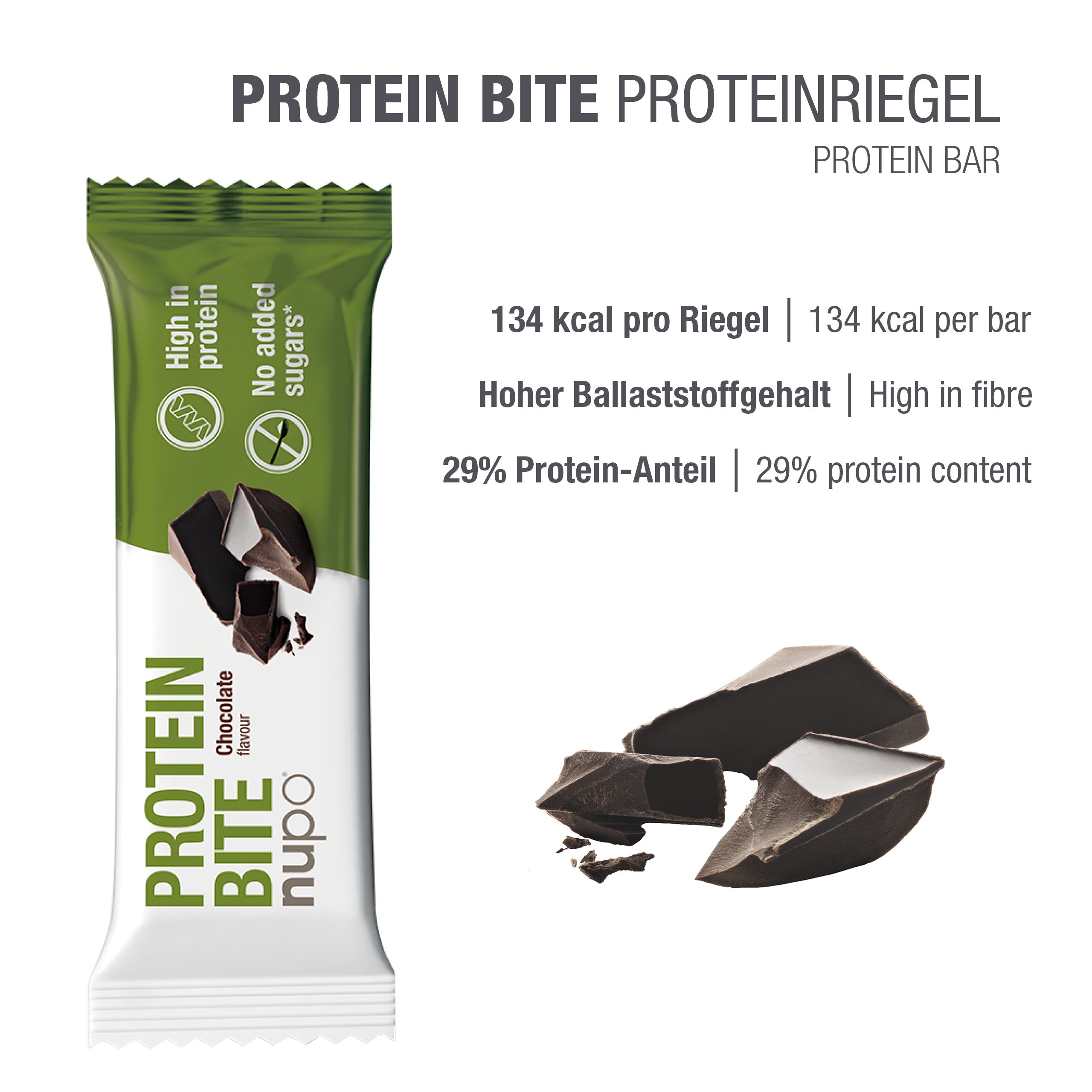 Protein Bite Chocolate 24x40 g Riegel