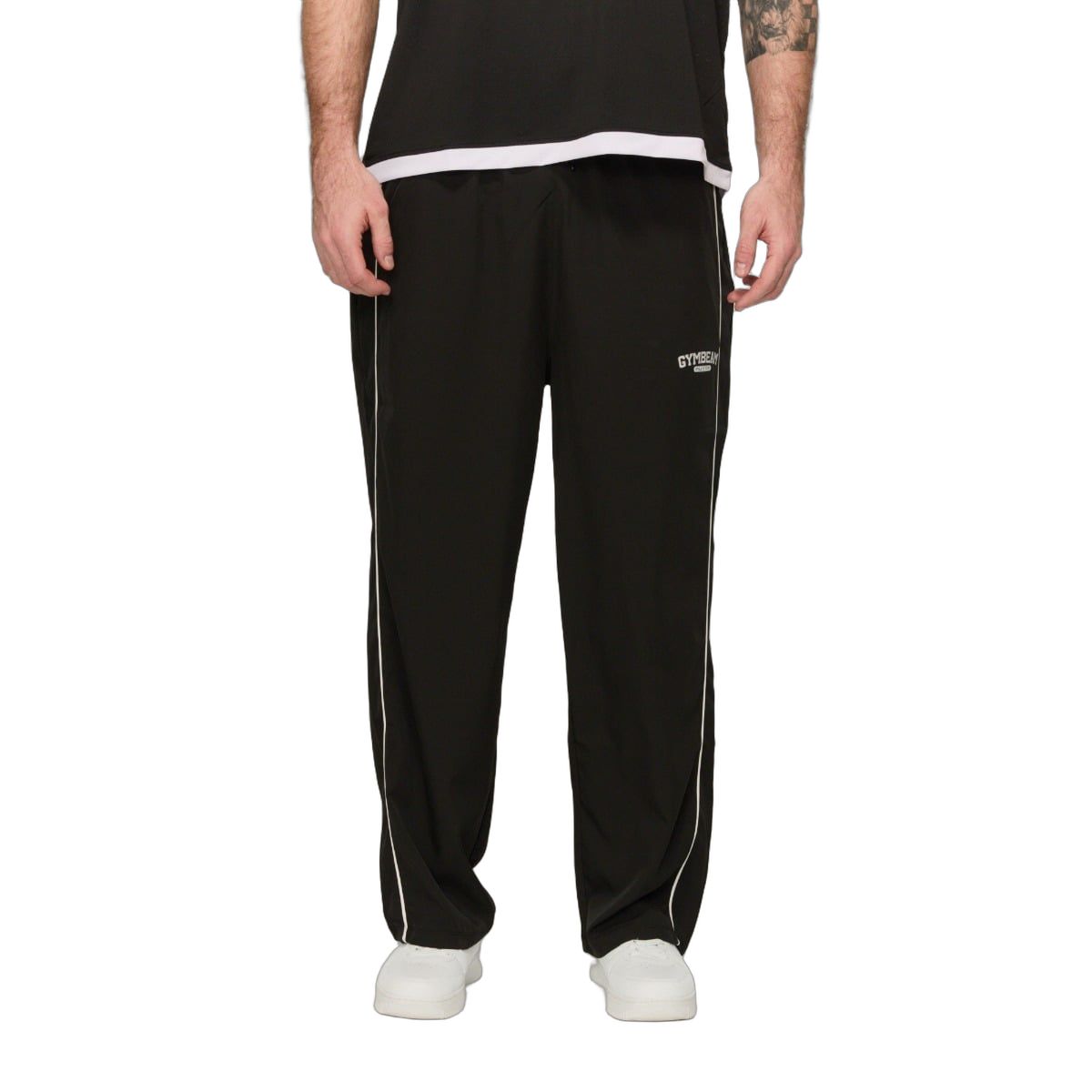 GymBeam Jogginghose Herren Oversized mit Kordelzug und Taschen Black 1 St