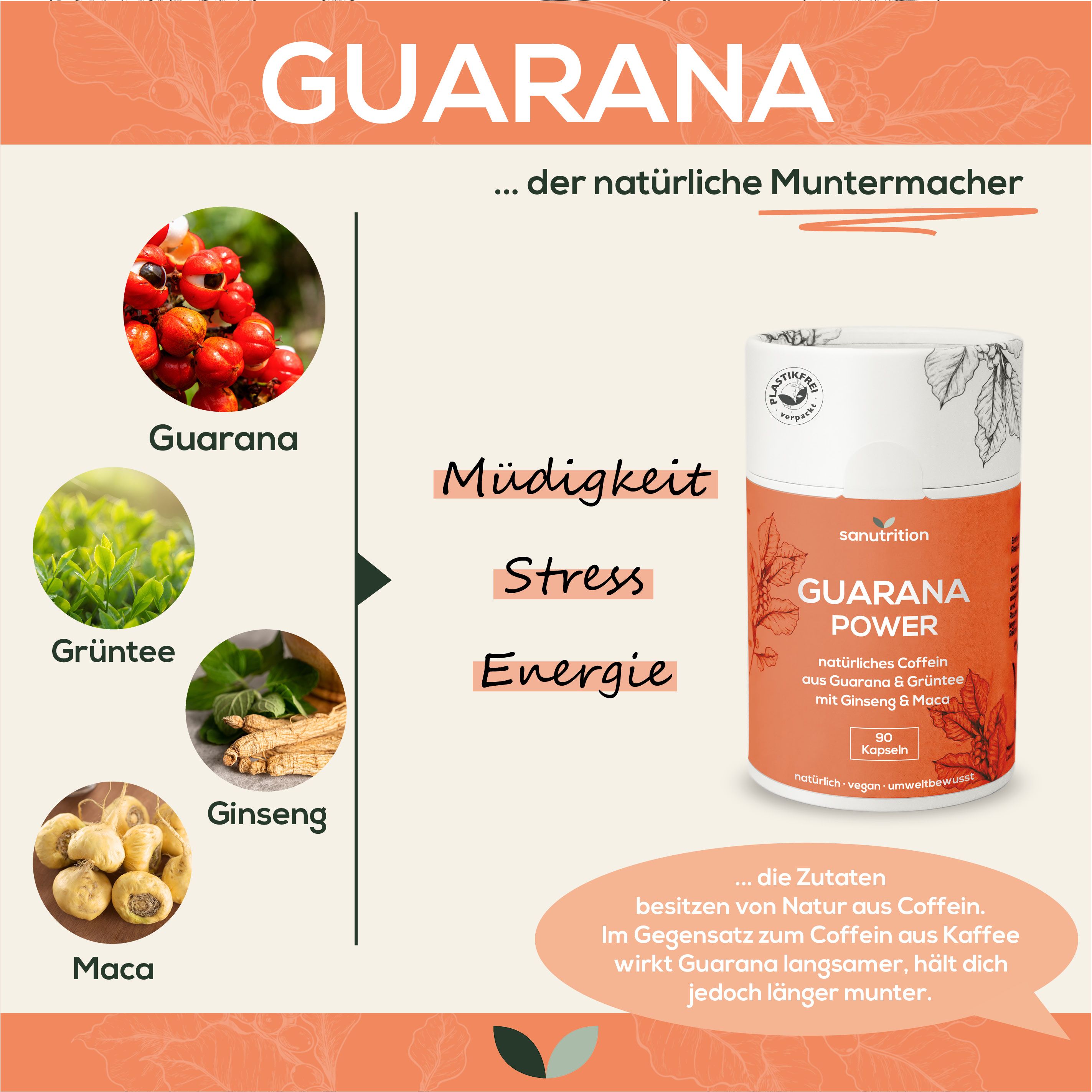 Sanutrition® - Guarana Power 90 St Kapseln