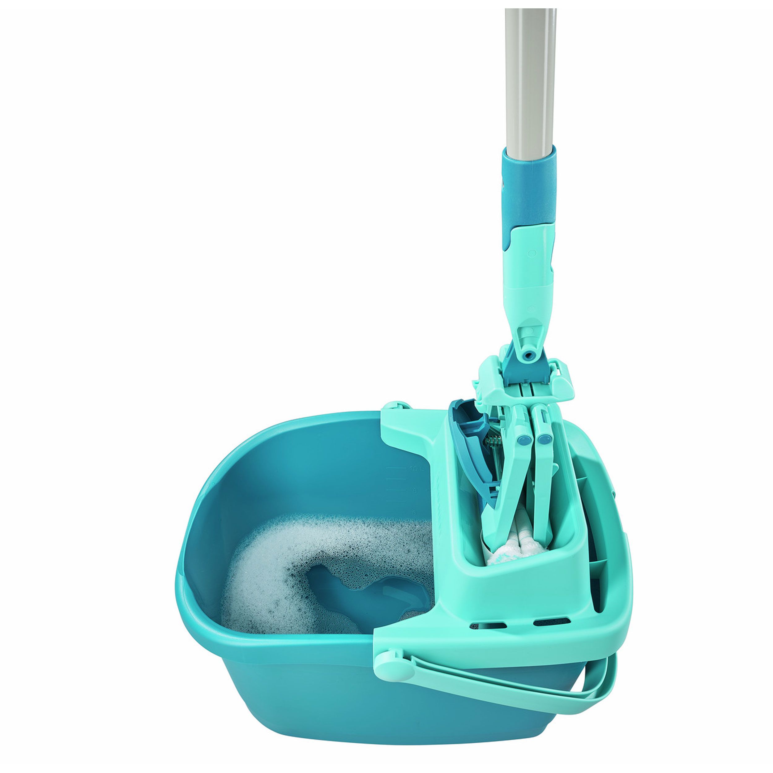 Leifheit Reinigungs-Set Power Clean mit micro duo Bezug, Wischer, Eimer, Presse